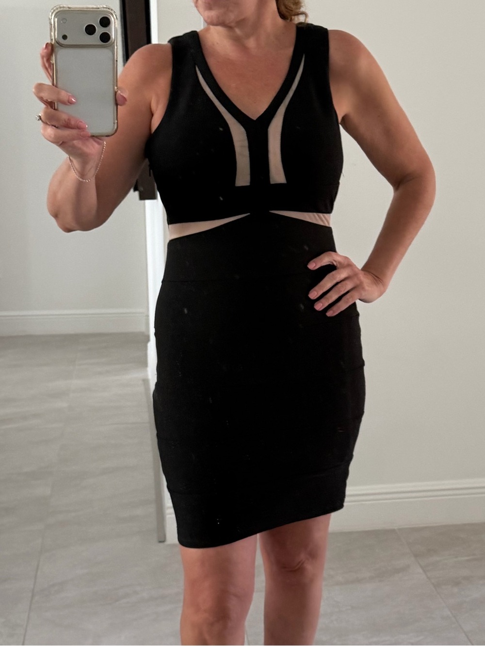 Black and Cream Dress Top